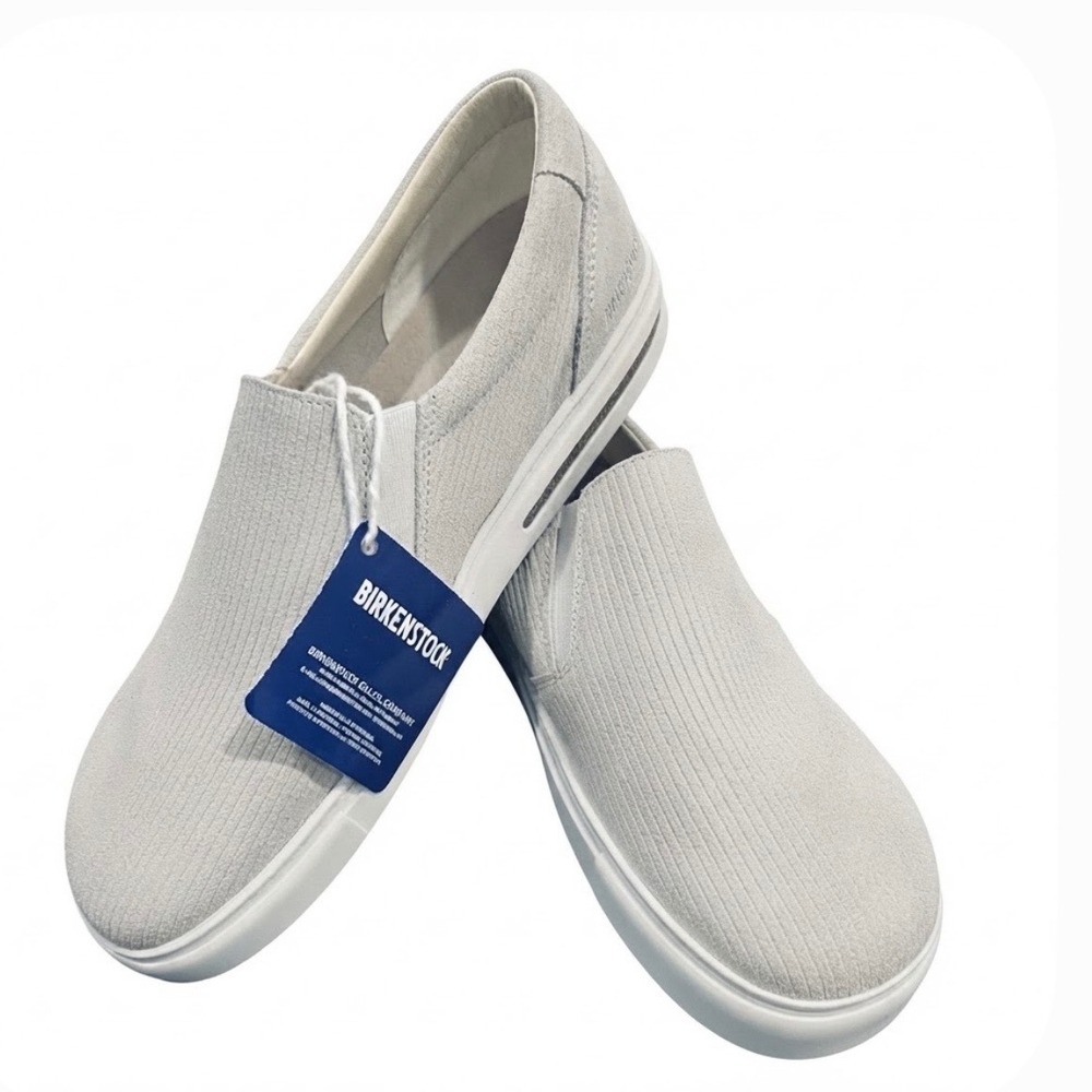 Birkenstock Oswego Grey Corduroy Suede Slip On Sneakers 40 L9 M7 NEW